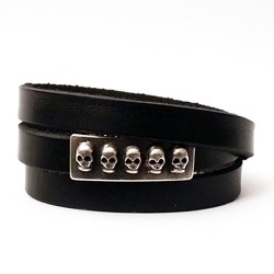 bracelet cuir véritable homme rock
