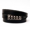 Bracelet homme cuir 3 tours tête de mort – Unza-Unza