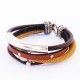 bracelet en cuir manchette 7 tubes
