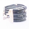bracelet en cuir manchette billes